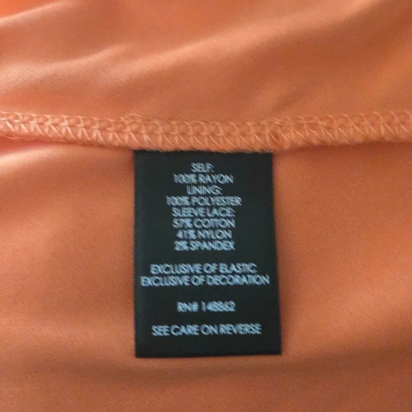 Torrid Women's Top Lined Clip Dot Smocked Back Gauze Peplum 3/4 Sleeve coral 2X - Picture 8 of 8